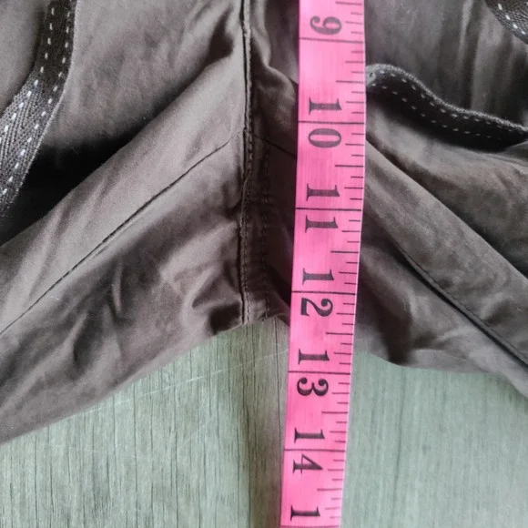 Liz Claiborne Lizwear Brown Cargo Capri Pants Drawstring Cotton Size 10 LWMUA257 - Picture 5 of 7